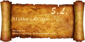 Slifka Lídia névjegykártya